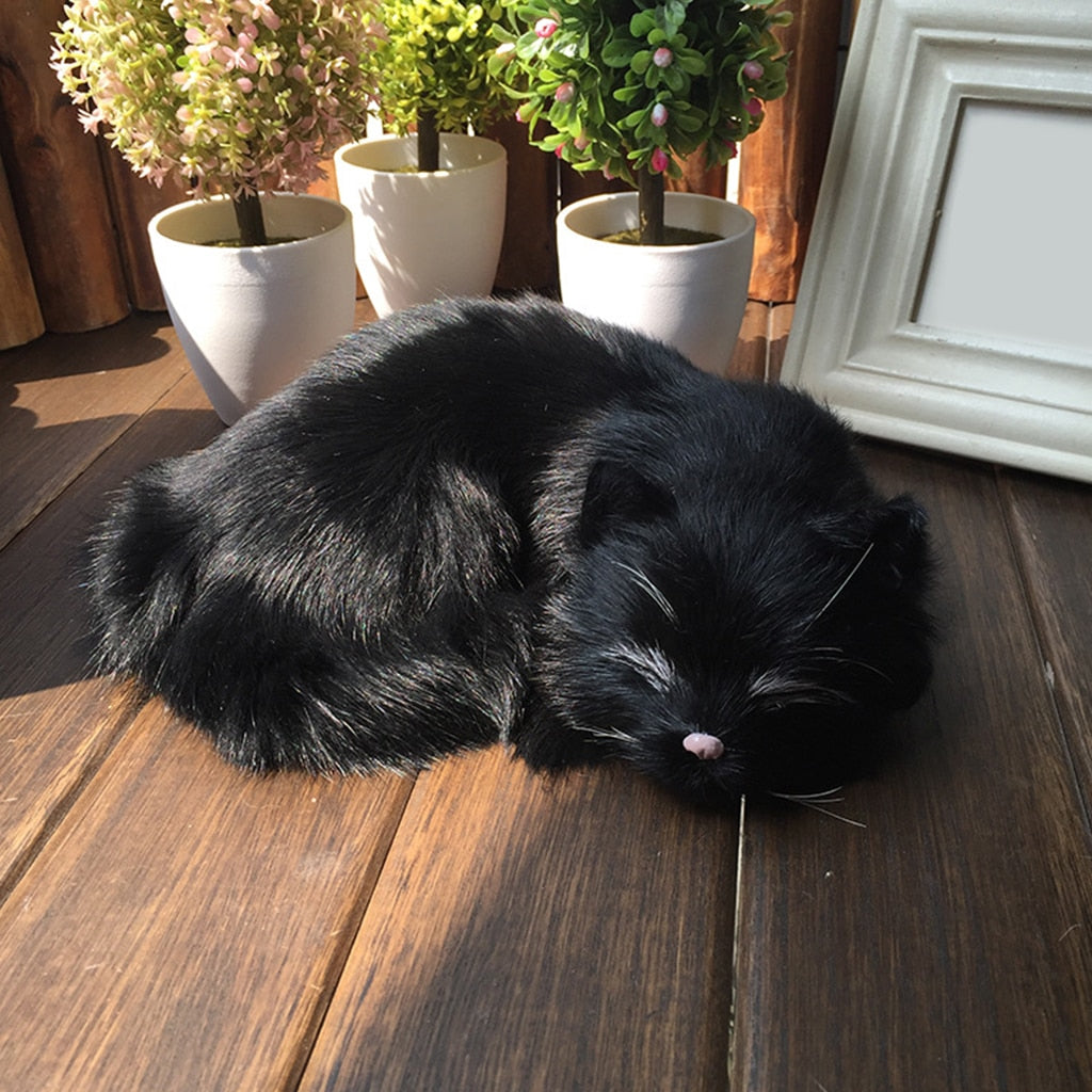 Sleeping Realistic Cat Plush