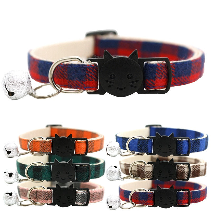 Soft Plaid Cat Collars