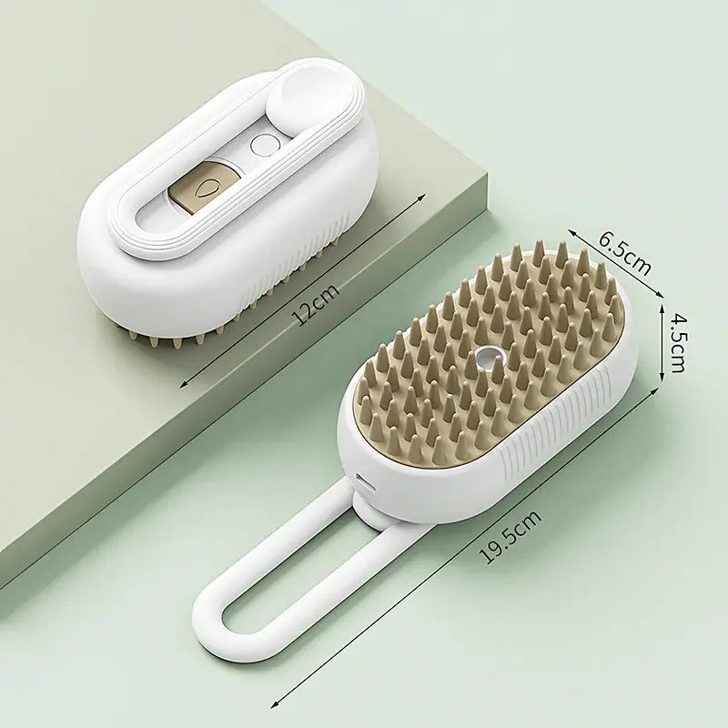Dimensioni spazzola per gatti: 19,5 cm lunghezza, 12 cm compatta, facile da usare.
