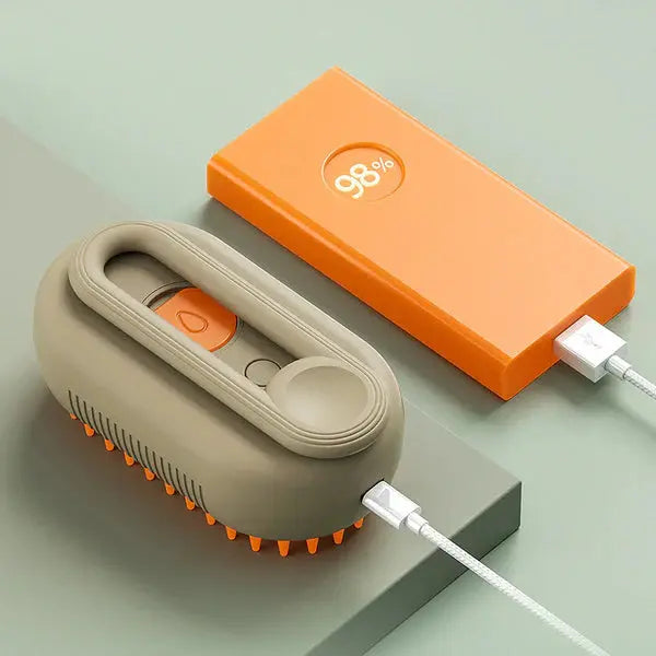 Spazzola per gatti ricaricabile tramite USB, pratica e portatile.