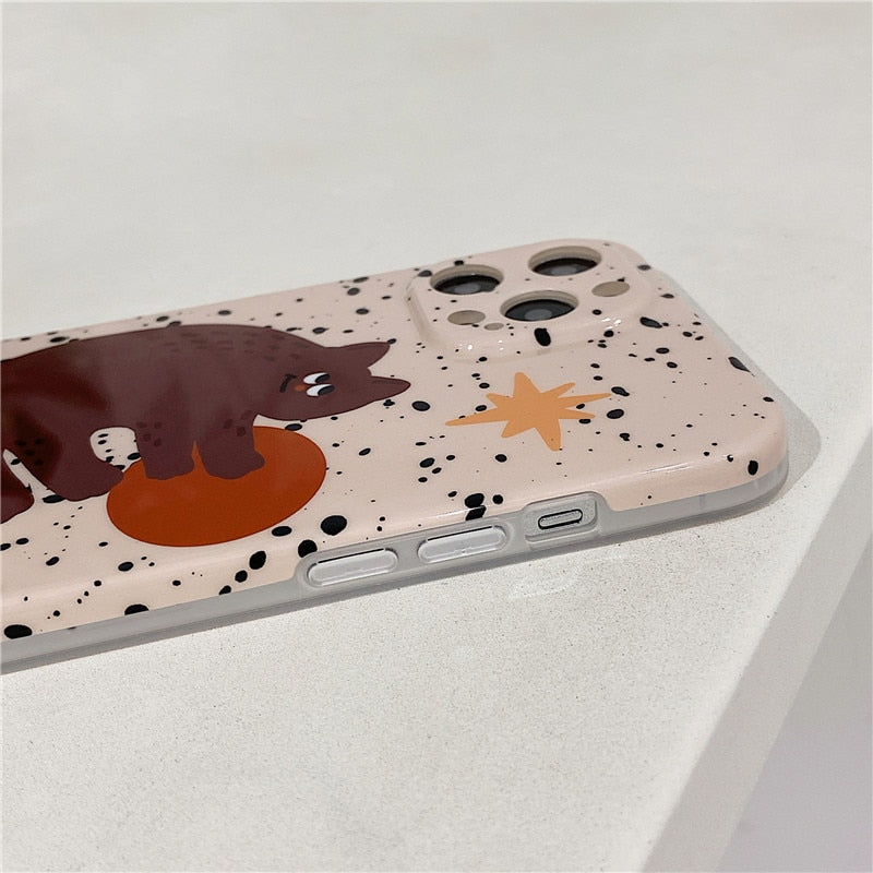 Splash Ink Cat iPhone Case