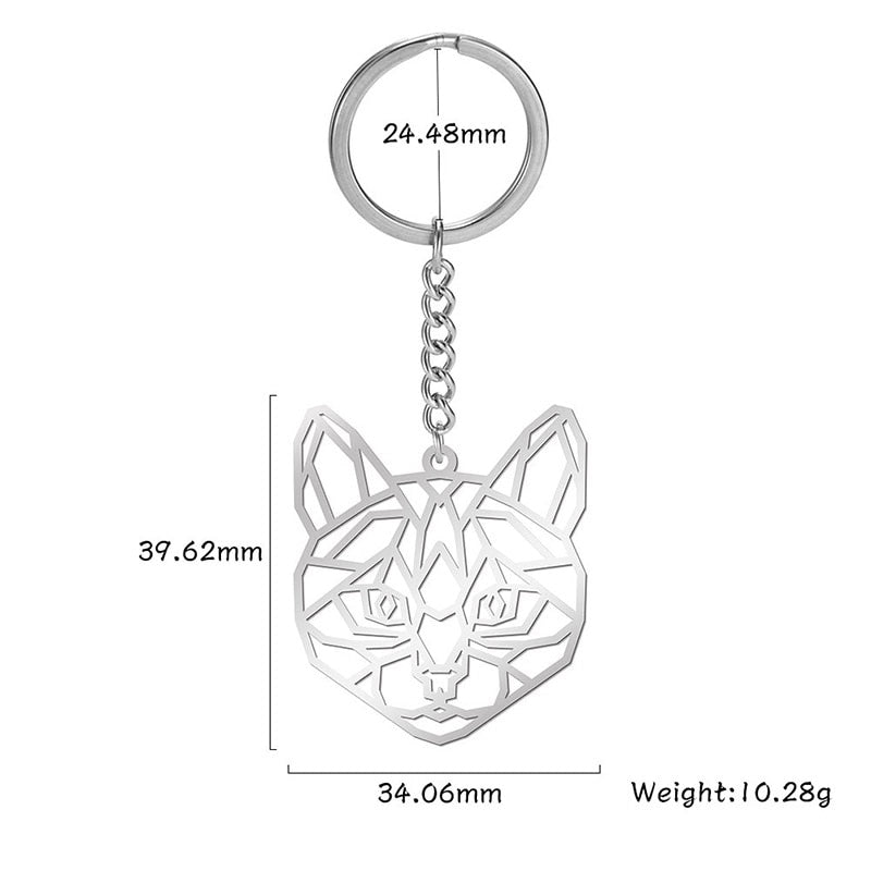 Stainless Cat Keychain