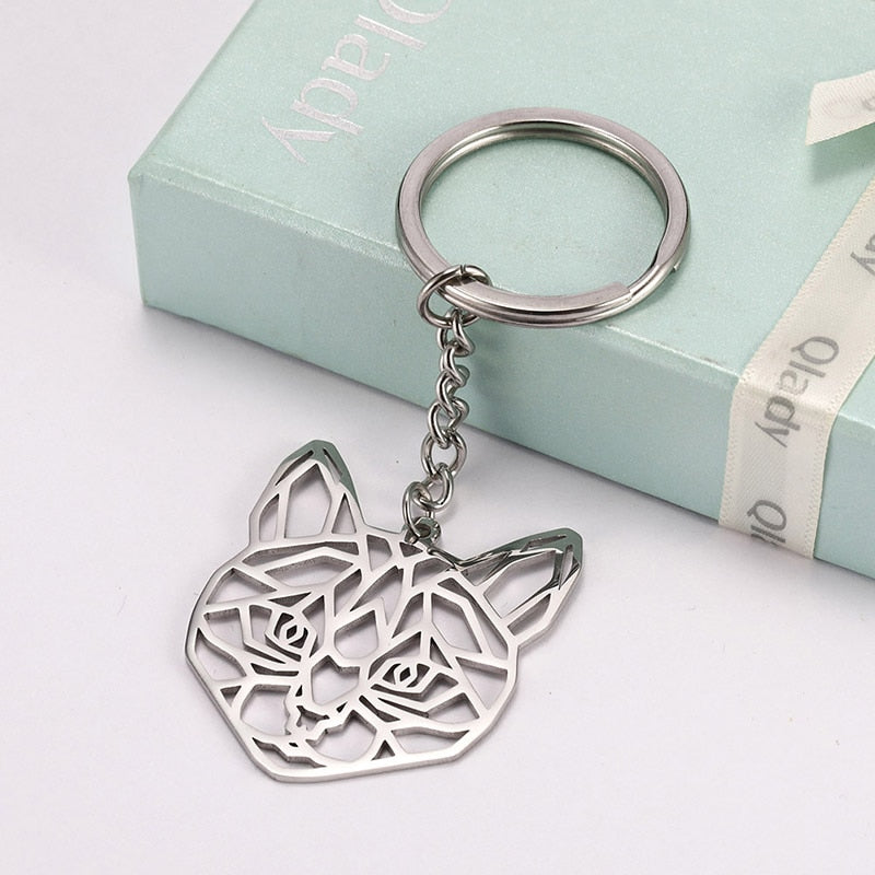 Stainless Cat Keychain