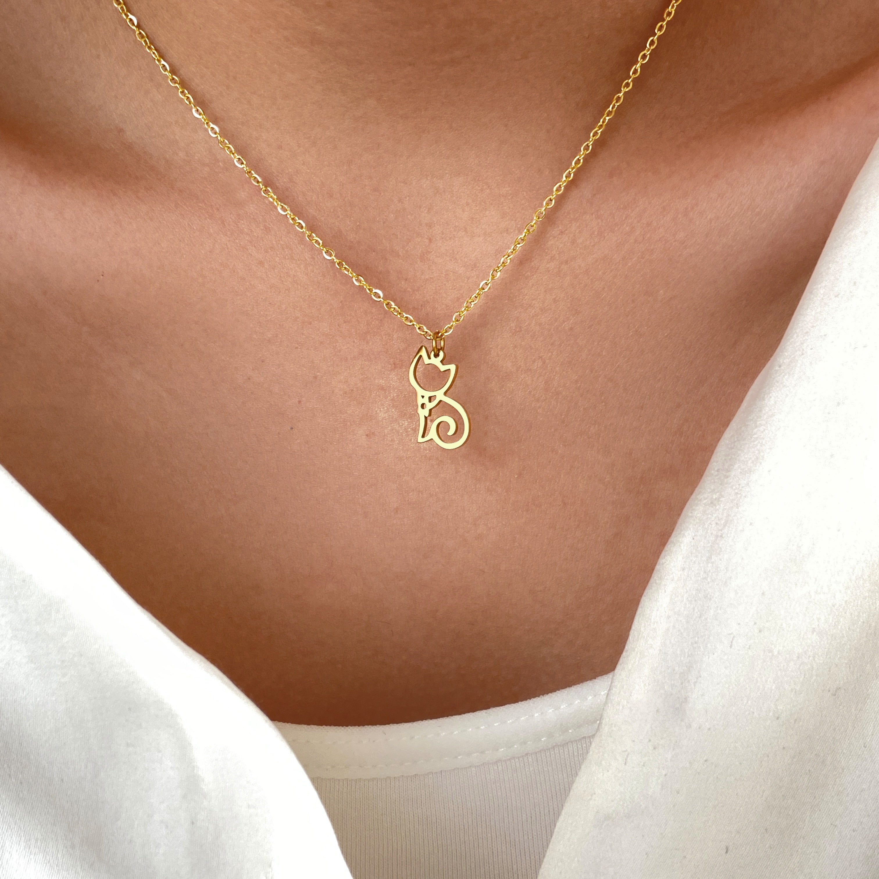 Stainless Steel Cat Necklace