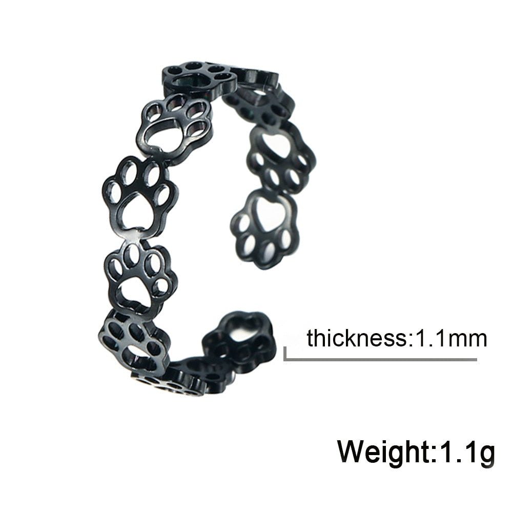 Stainless Steel Cat Paw Ring