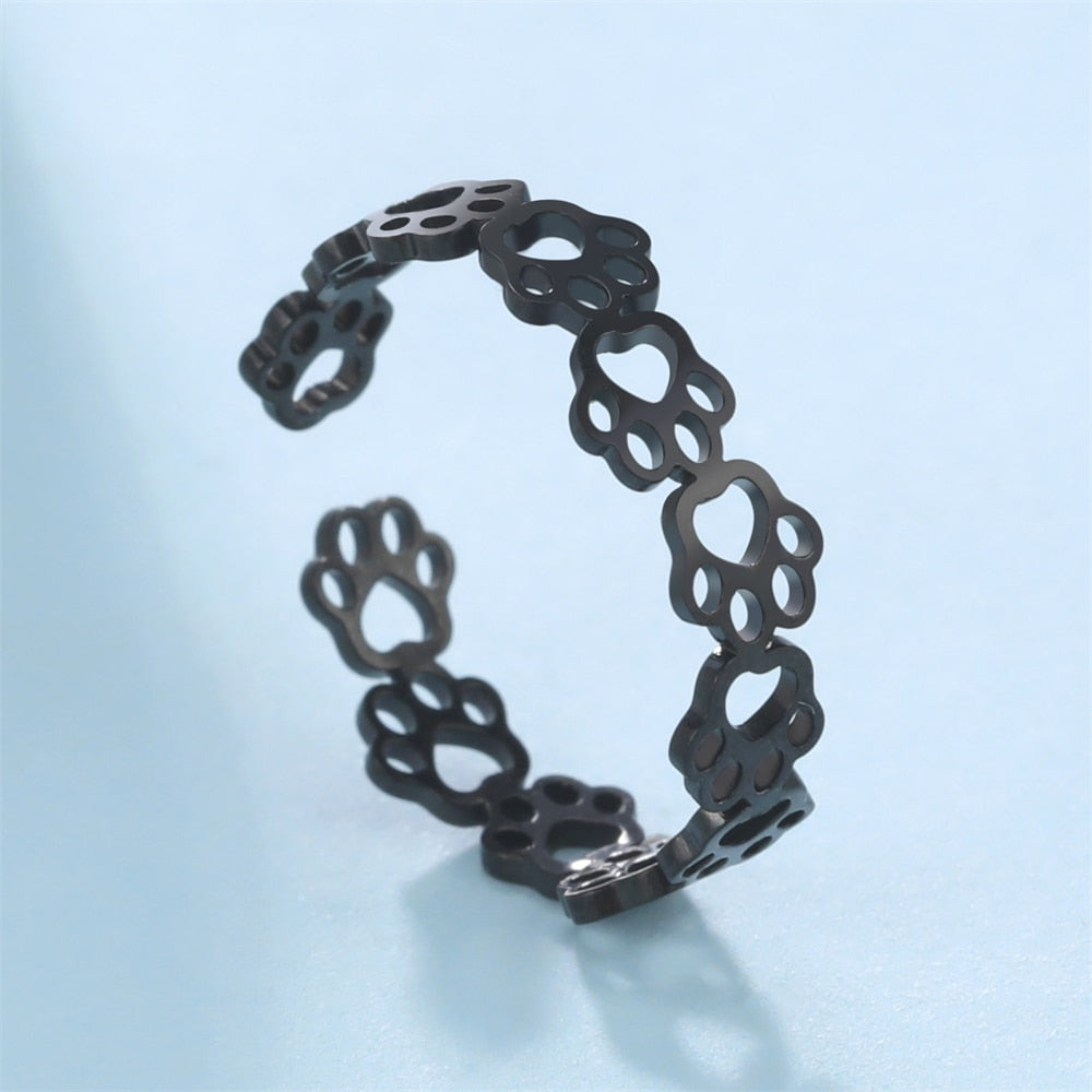 Stainless Steel Cat Paw Ring