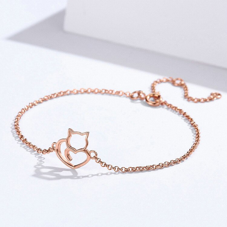 Sterling Silver Cat Bracelet