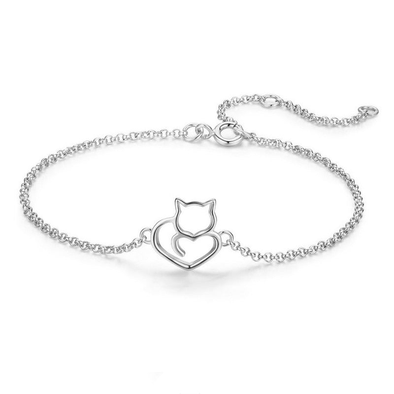 Sterling Silver Cat Bracelet