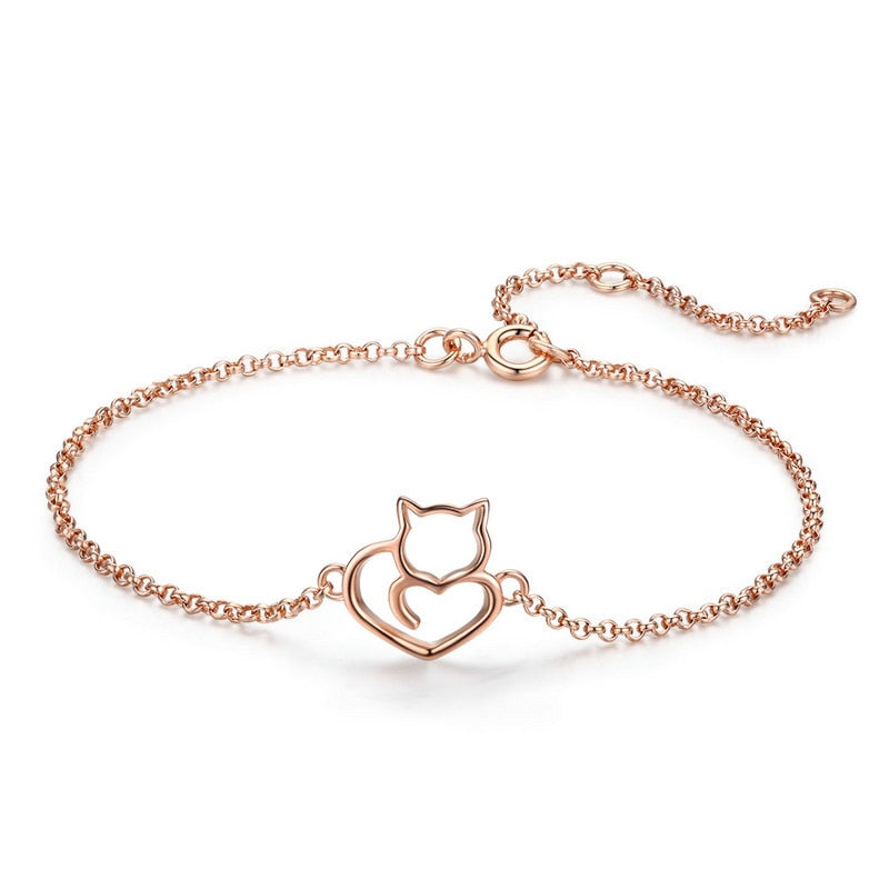 Sterling Silver Cat Bracelet