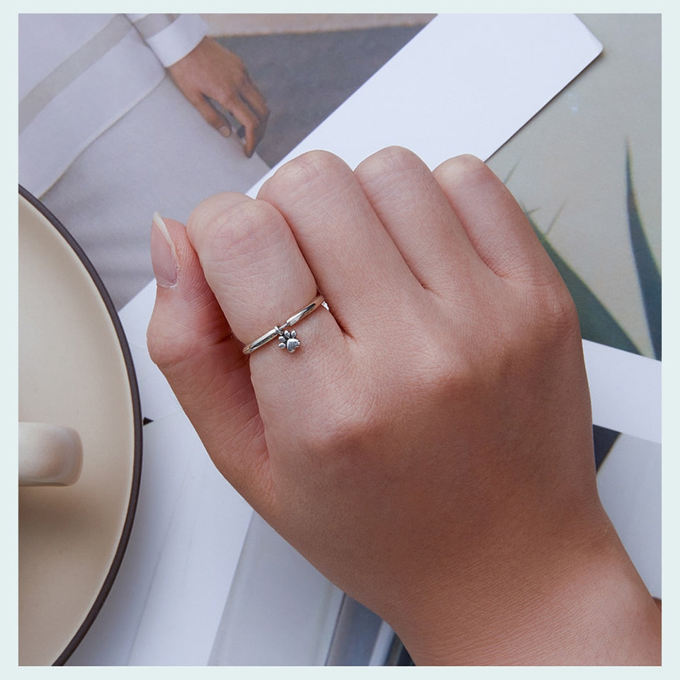 Sterling Silver Cat Paw Ring