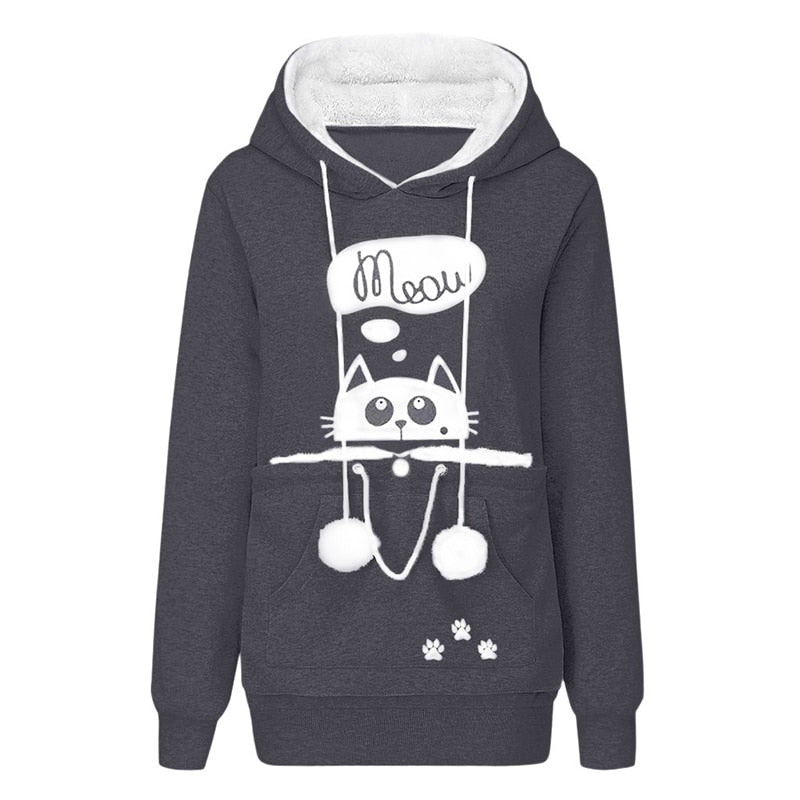 Sweatshirt cat pouch hoodie