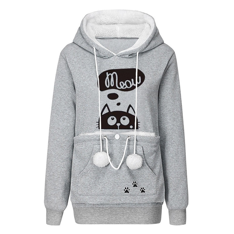 Sweatshirt cat pouch hoodie