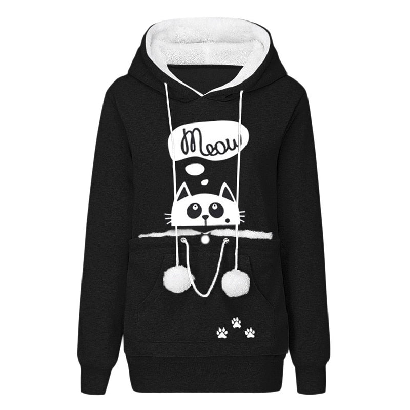 Sweatshirt cat pouch hoodie