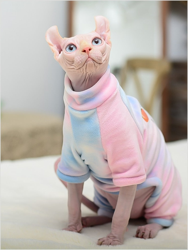 Tie Dye Sphynx Cat Clothes