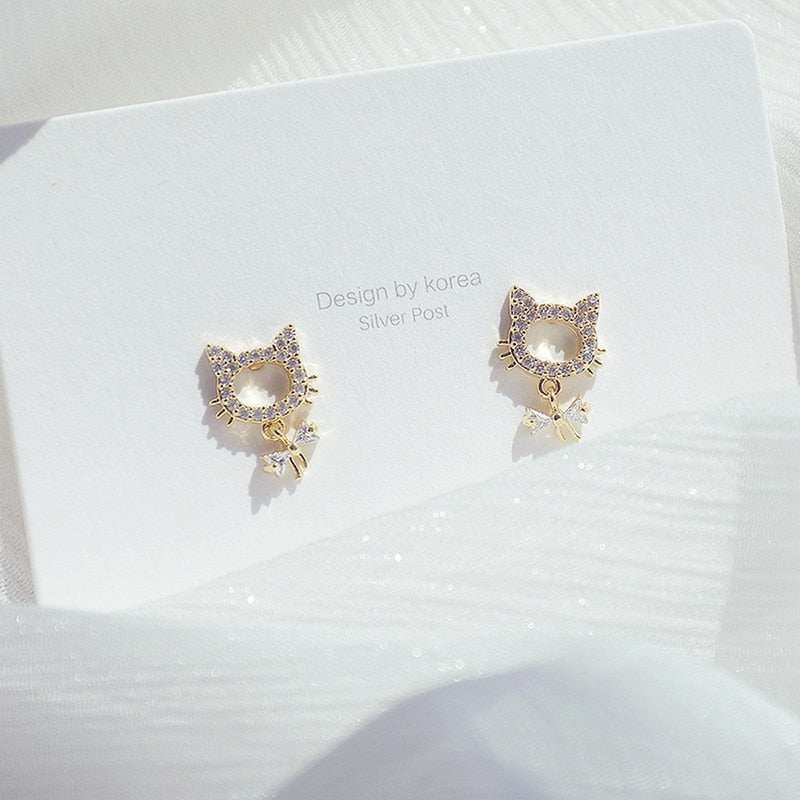 Tiny Kitty Cat Earrings