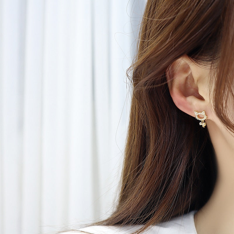 Tiny Kitty Cat Earrings