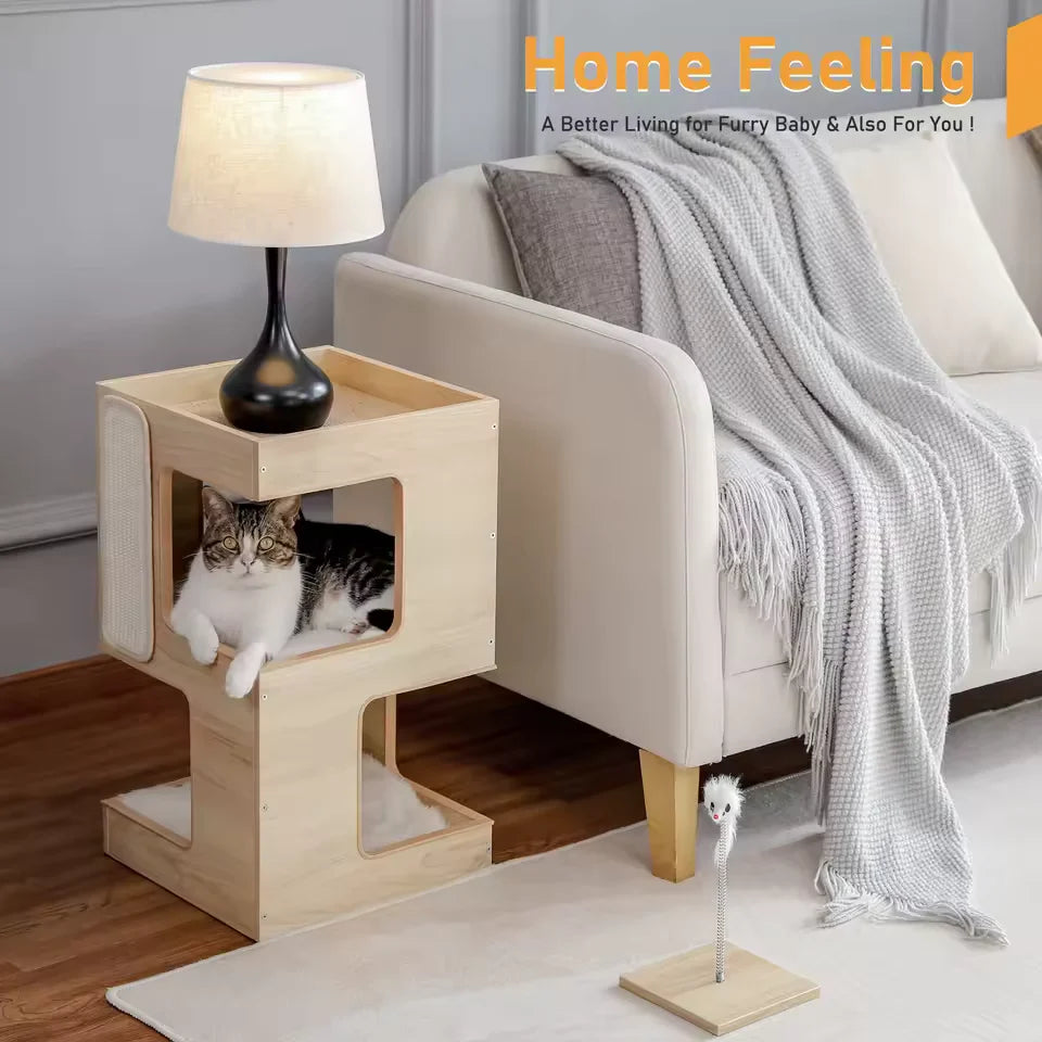 TinyFurniture™ albero per gatti compatto stile scandinavo con area relax