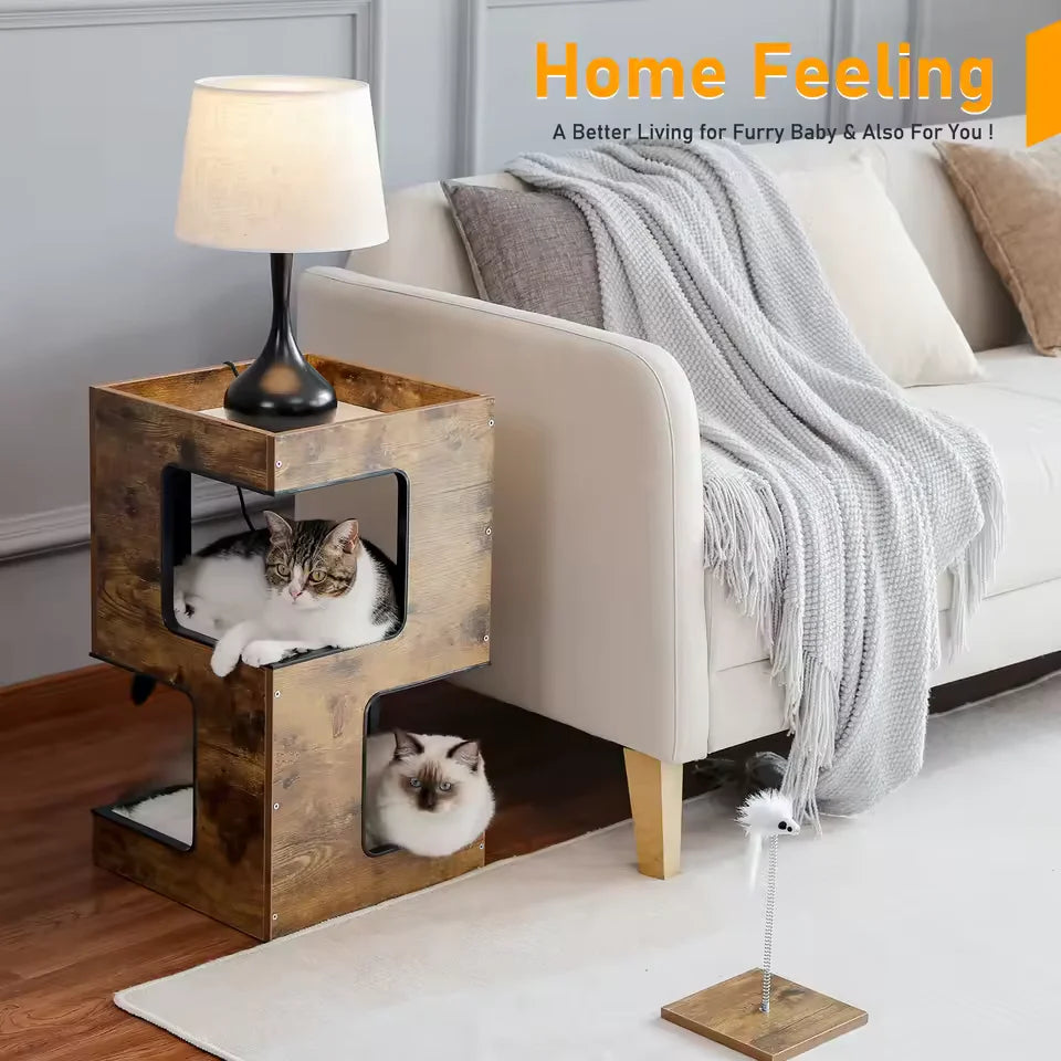 TinyFurniture™ gatto che riposa nell’albero per gatti compatto 3 livelli