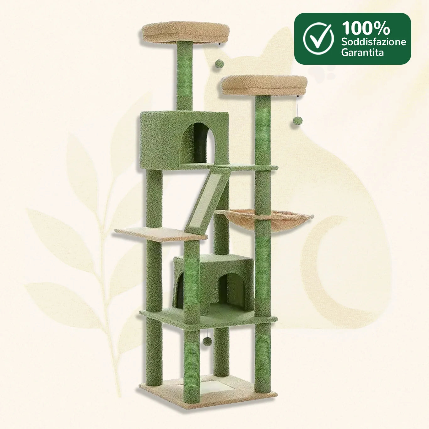 Tiragraffi 180 cm ClimbaTower™ colore verde su fondo bianco