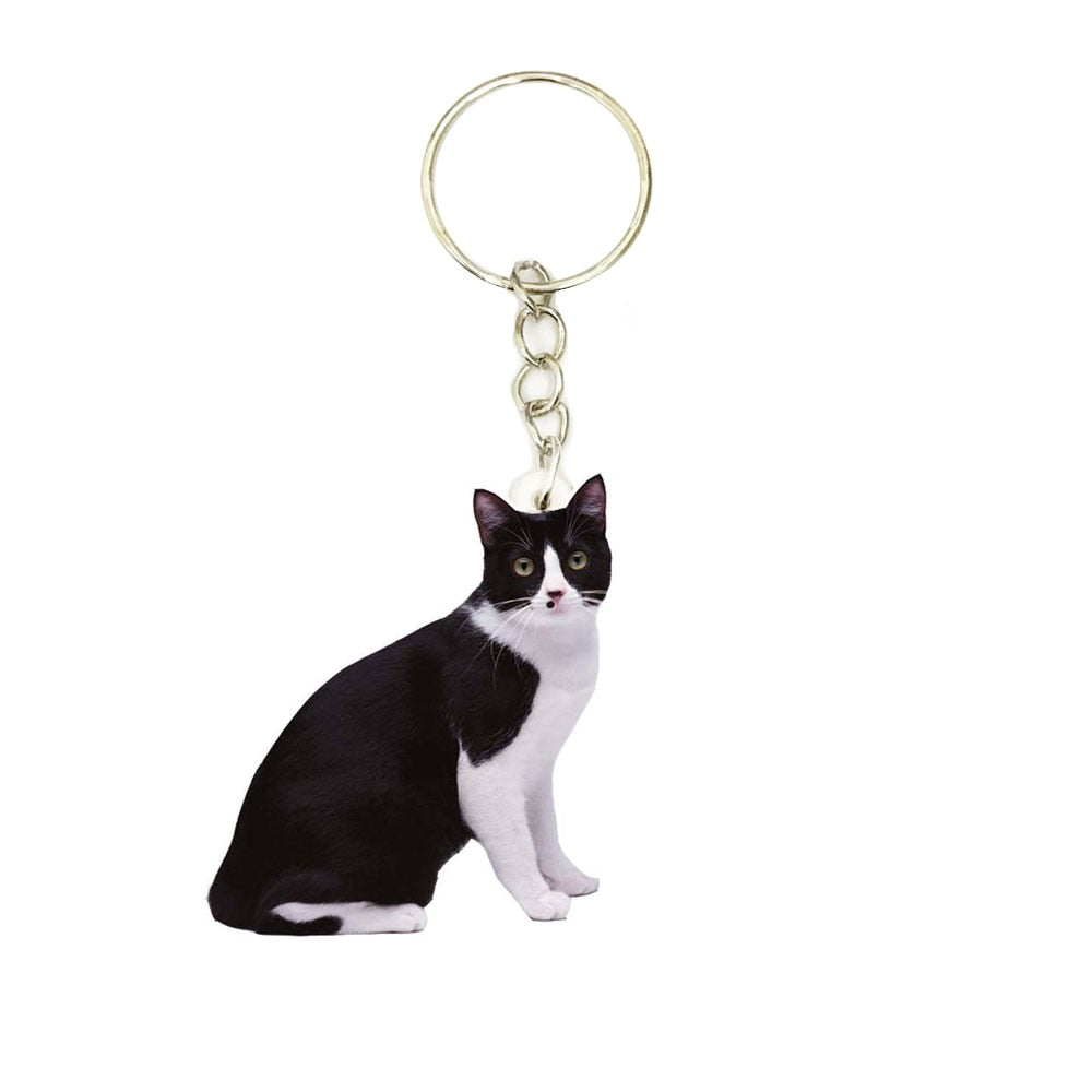 Tuxedo Cat Keychain
