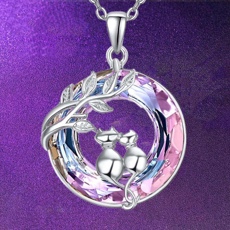 Two Cats Necklace