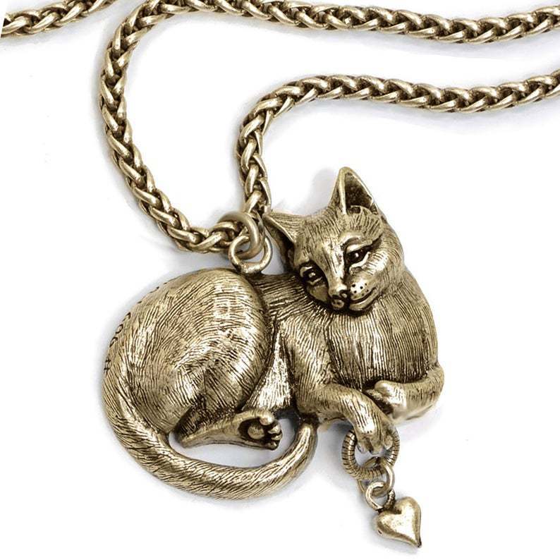 Vintage Cat Necklace