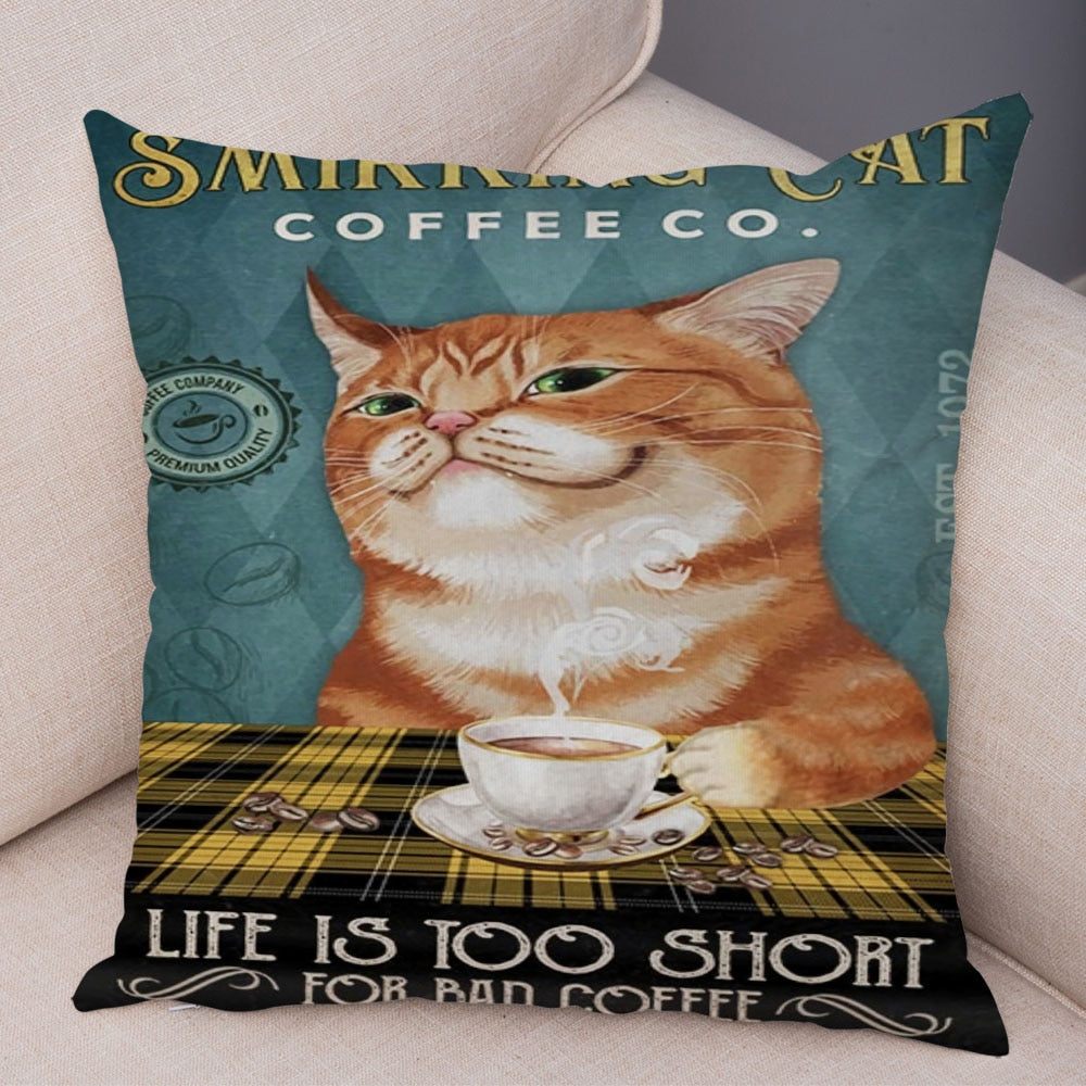 Vintage Cat Pillow
