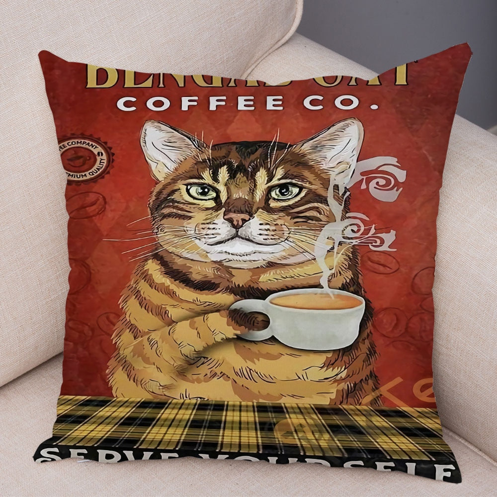 Vintage Cat Pillow