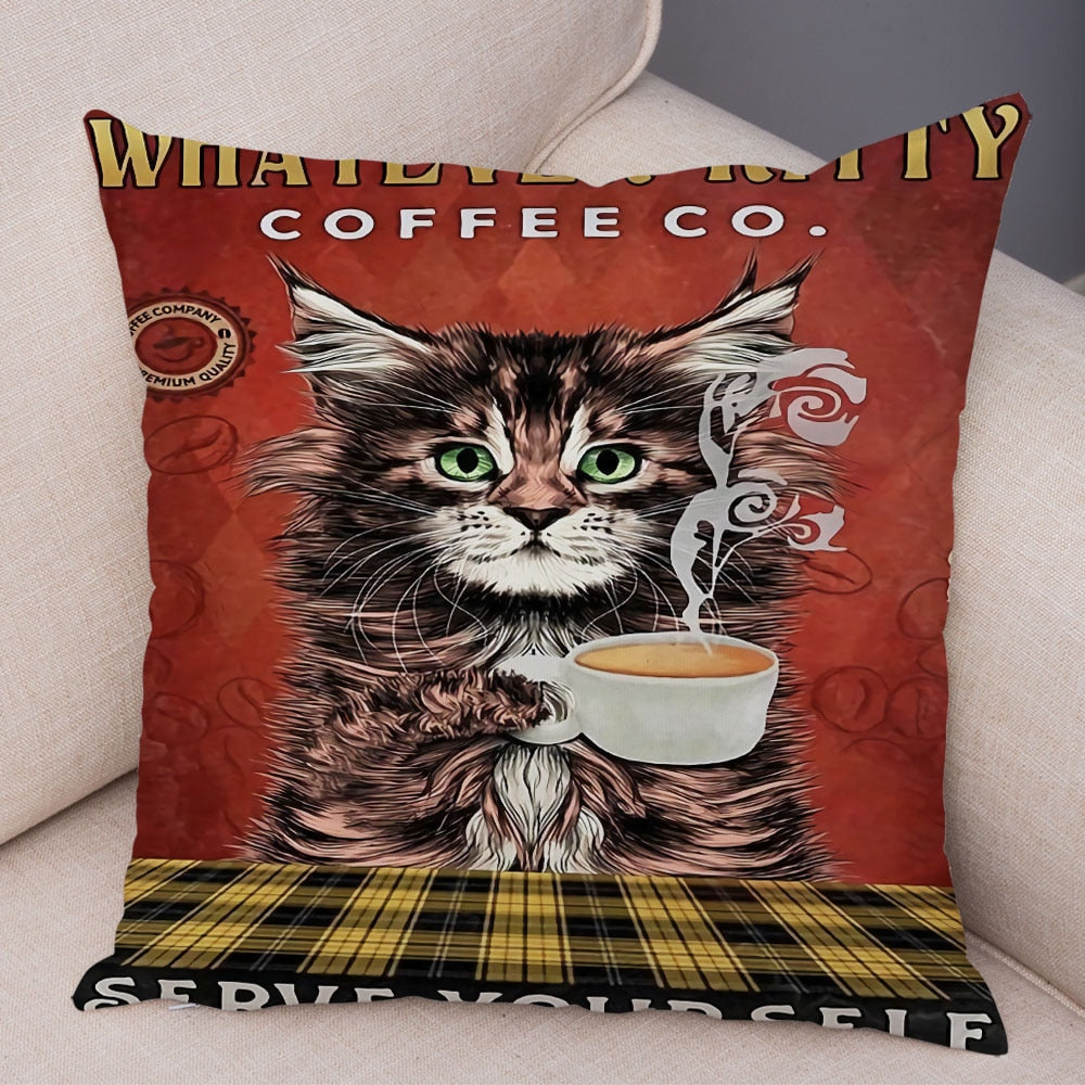 Vintage Cat Pillow