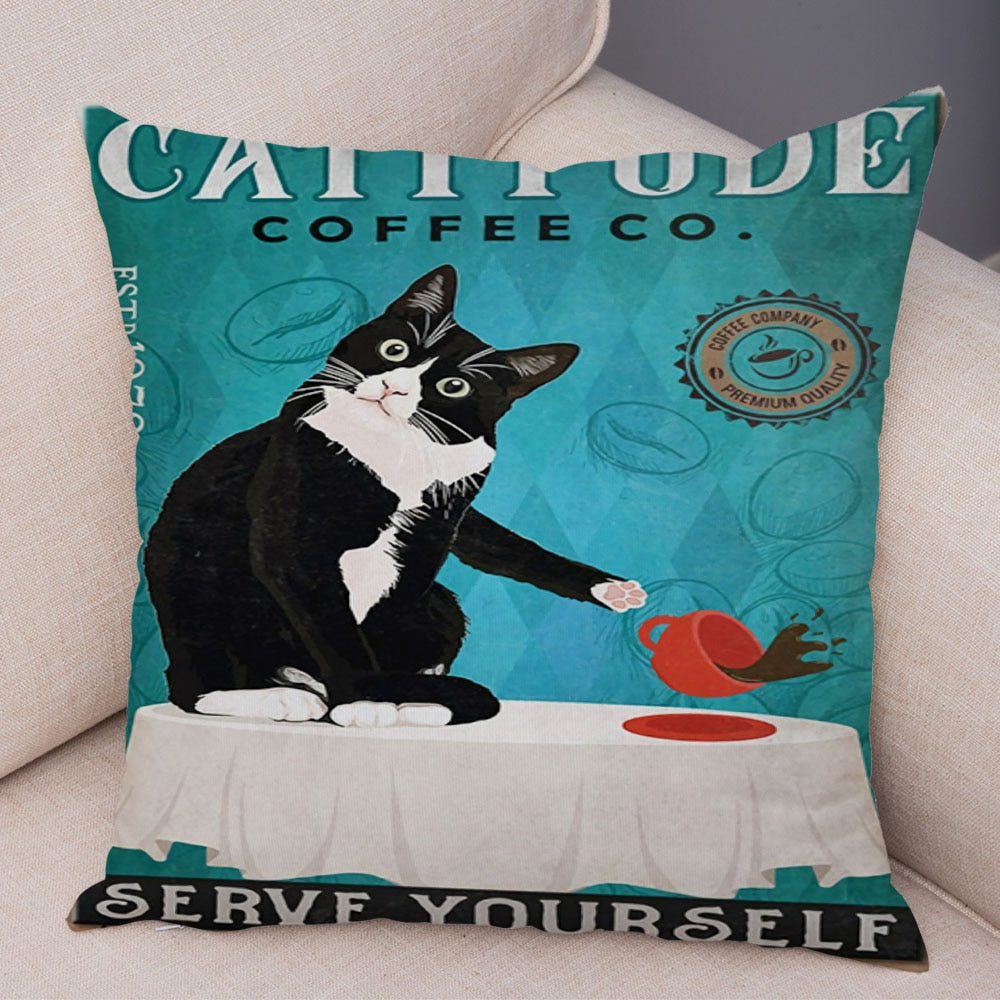 Vintage Cat Pillow