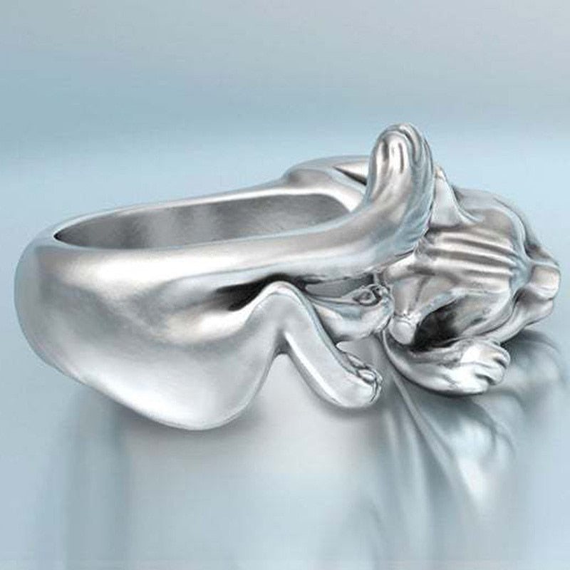 Vintage Cat Wrap Ring