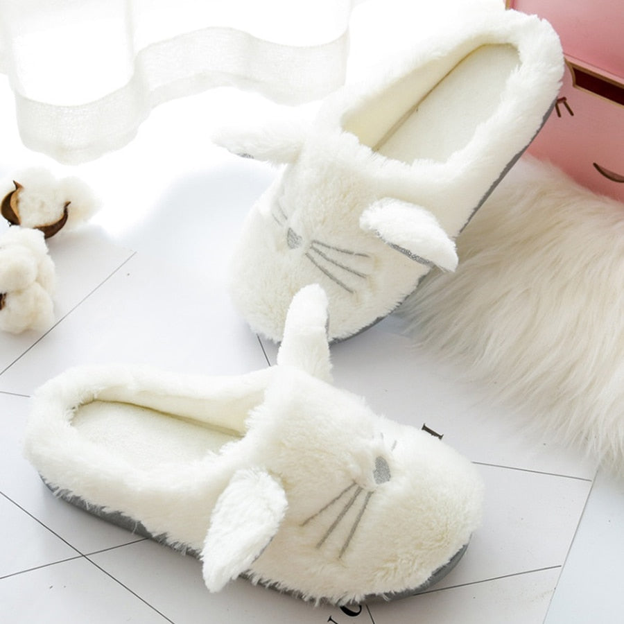 White Cat Slippers