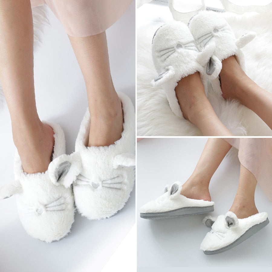 White Cat Slippers