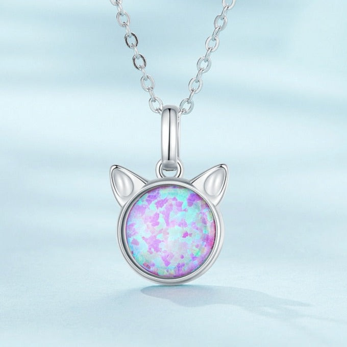 White Gold Cat Necklace