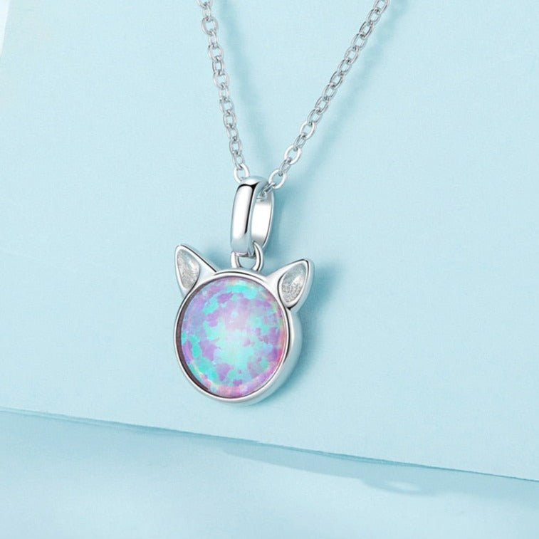 White Gold Cat Necklace